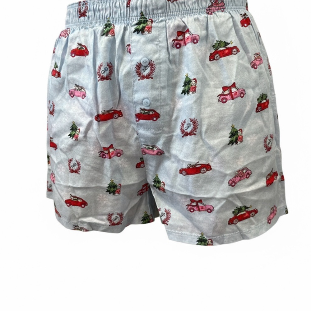Victoria Secret Festive Red and Pink Car Print Boxers